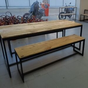 mesa e banco industrial pallet